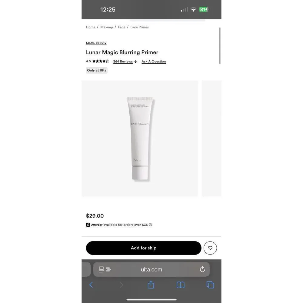 NWT r.e.m. beauty lunar magic blurring primer- Full size NO BOX